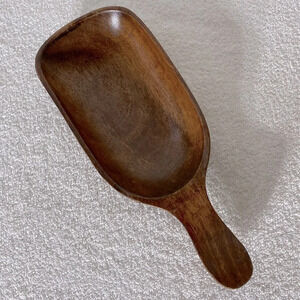 Vintage Carved Wood  Bowl With Handle